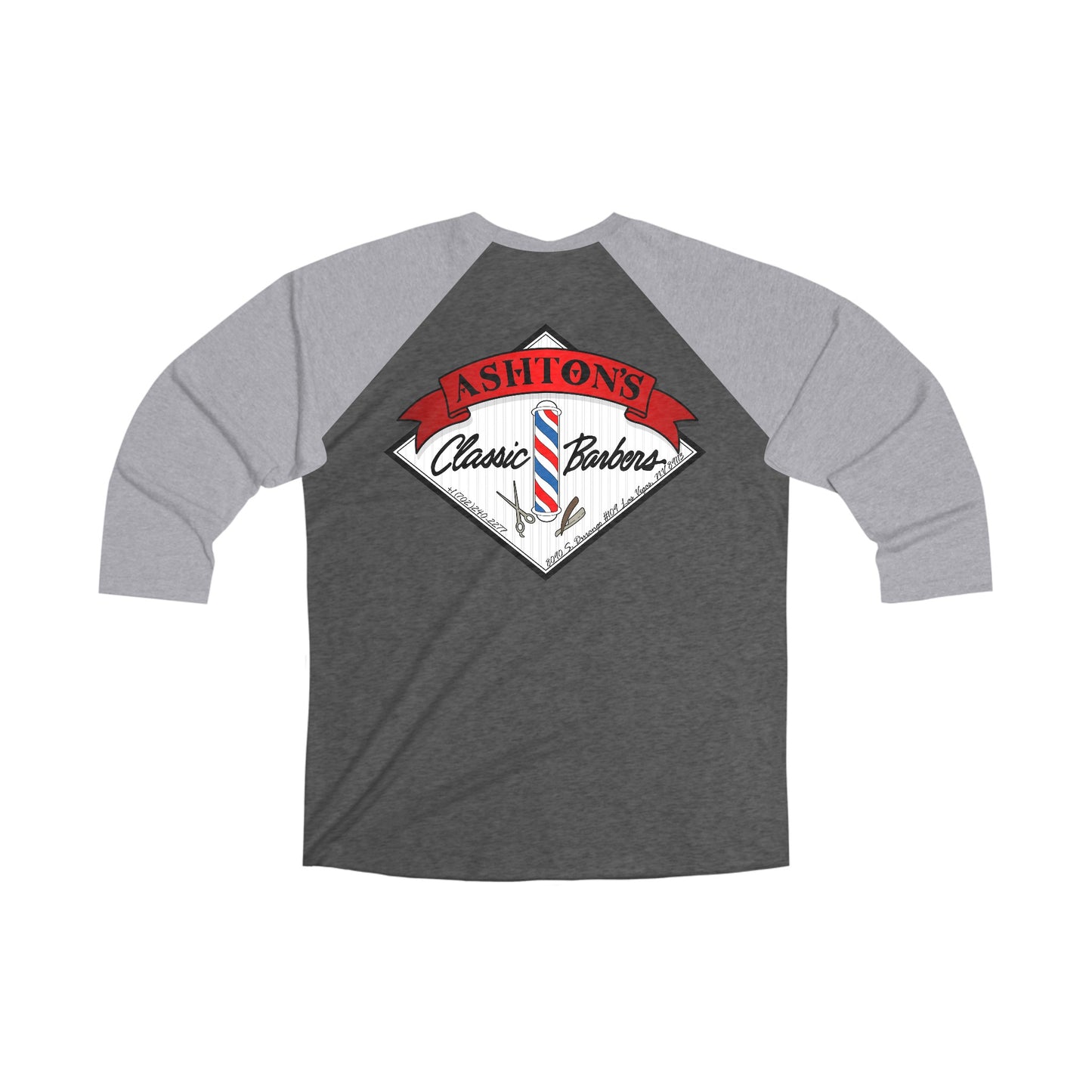 Ashton’s Classic Barbers Unisex Tri-Blend 3\4 Raglan Tee